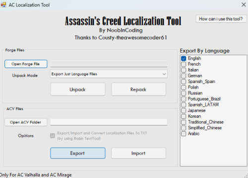 More information about "Assassin's Creed Localization tool (Mirage, Valhalla)"
