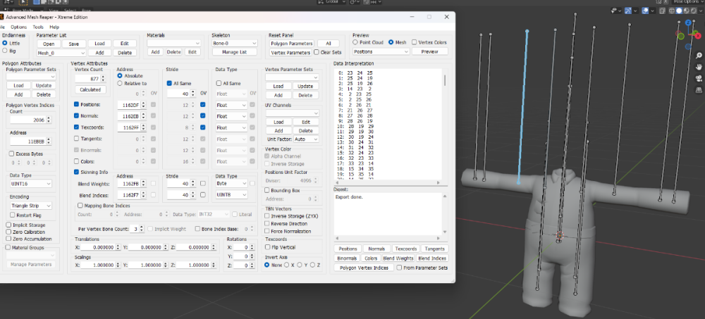 Overview of the AMR - Extreme settings used with one of the rigged models in a Blender Viewport
